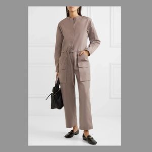 DEVEAUX Belted twill jumpsuit